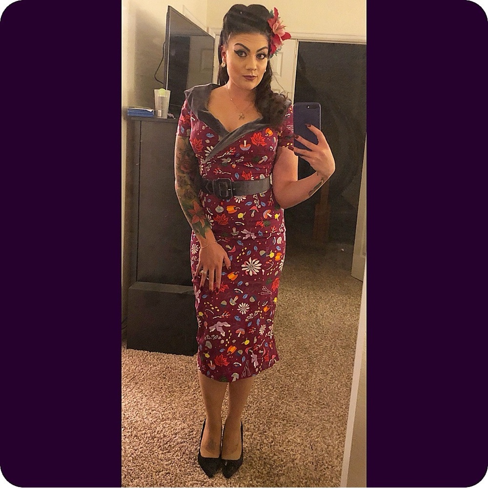 Pinup Girl Clothing Dapper Day First Frost Dress in Plum